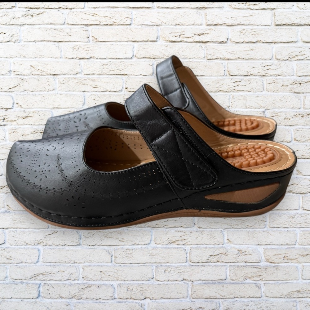 ALICEGANA Orthopedic Mule Shoes for women - Massaging Shoe Size 41 - Black